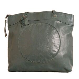 Coach F18336 Laura Leather Tote/Shoulder Bag in Green XL